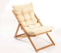 Emob My006 Gartenstuhl | Buchenholzkörper | Braun, Creme
