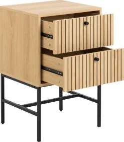 Nachttisch Albany - 46x40x70cm - 2 Schubladen - Eiche Dekor