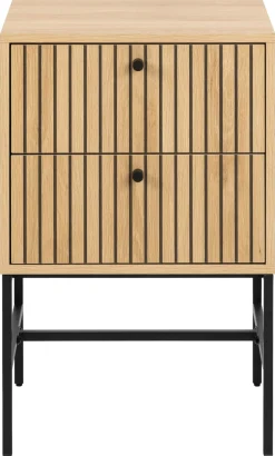 Nachttisch Albany - 46x40x70cm - 2 Schubladen - Eiche Dekor