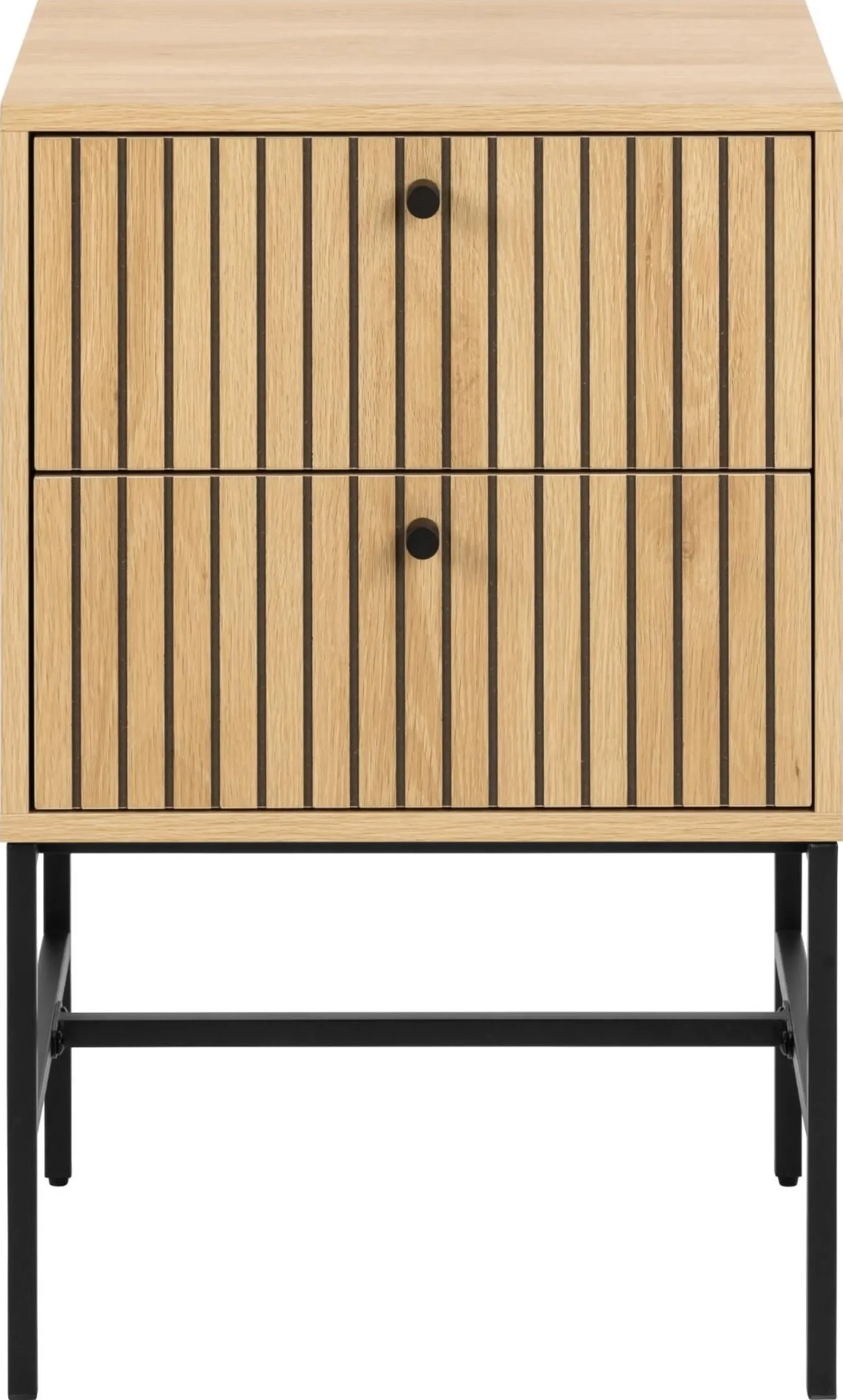 Nachttisch Albany - 46x40x70cm - 2 Schubladen - Eiche Dekor