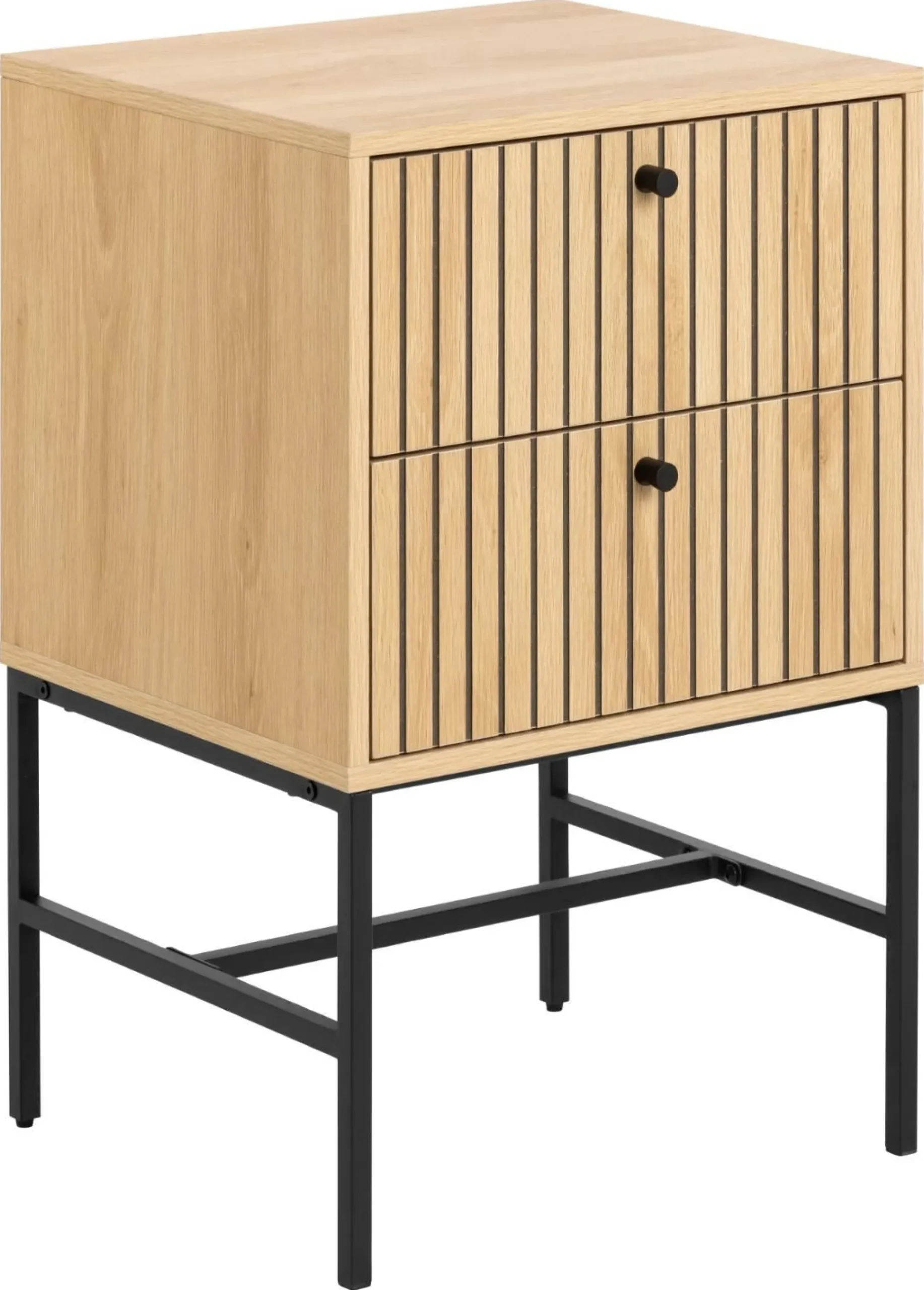 Nachttisch Albany - 46x40x70cm - 2 Schubladen - Eiche Dekor
