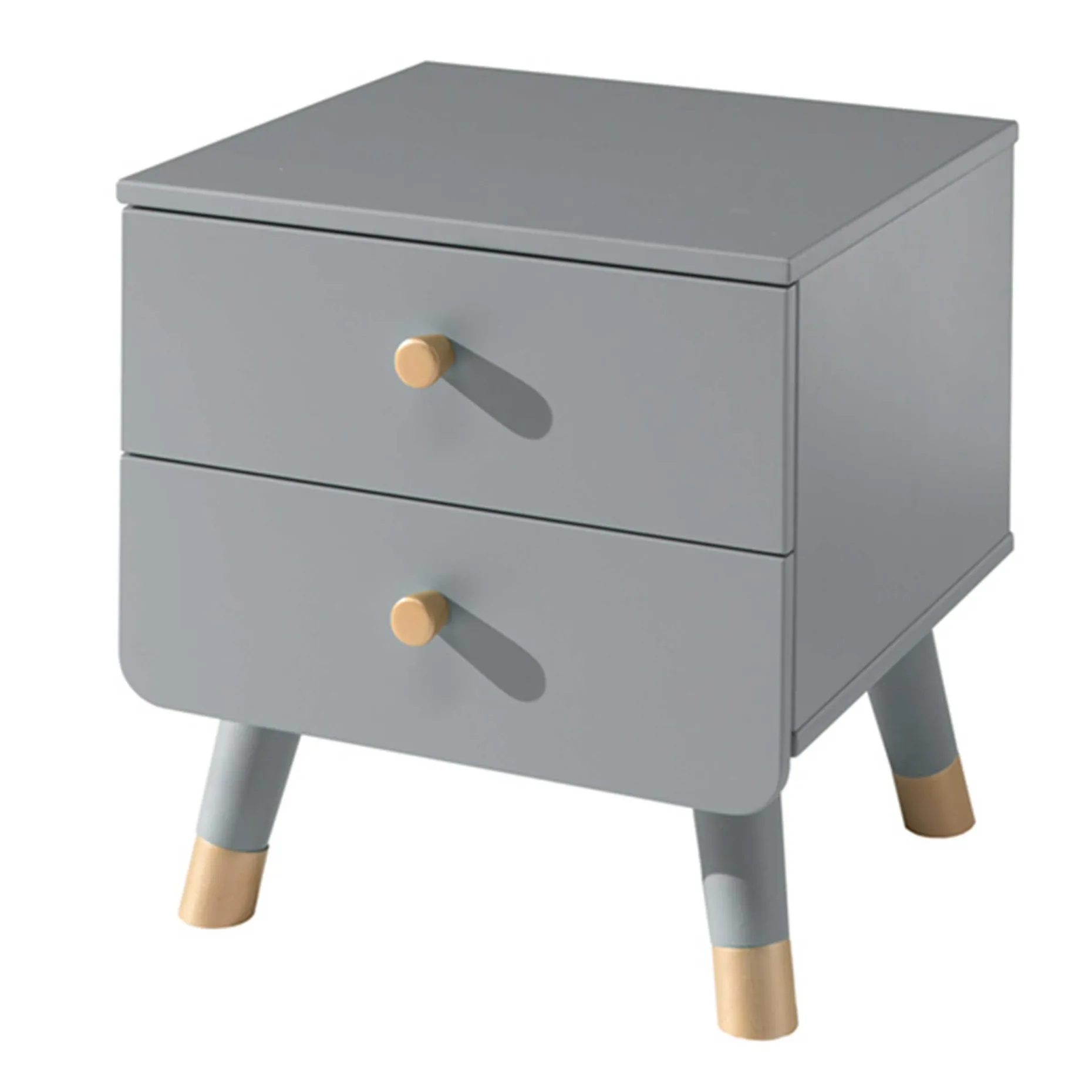 Nachttisch Billy retro 2 Schubladen - grau