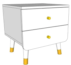 Nachttisch Billy retro 2 Schubladen - olivgrün