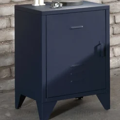 Nachttisch Bronxx Metall 40x60 - matt blau denim