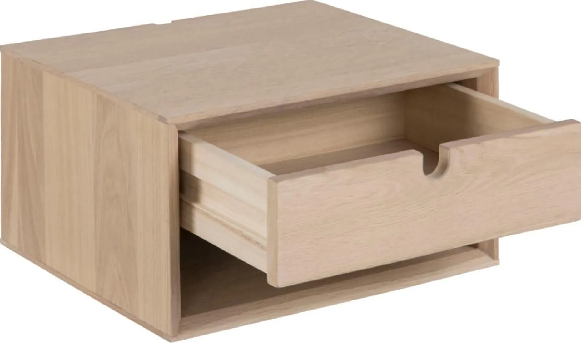Nachttisch Cedro 37x32cm, 1 Schublade - Eiche weiß