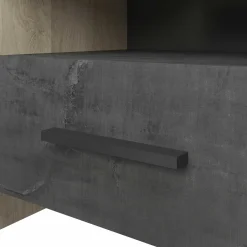 Nachttisch Collins-Kronberg Eiche/Sidewalk schwarz