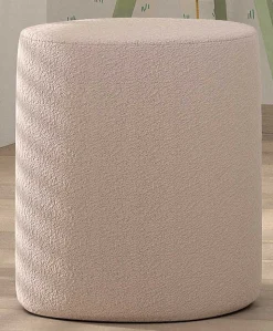 Nachttisch / Fußhocker Maeva - 41x41x41,5 cm - Rosa Bouclé-Stoff