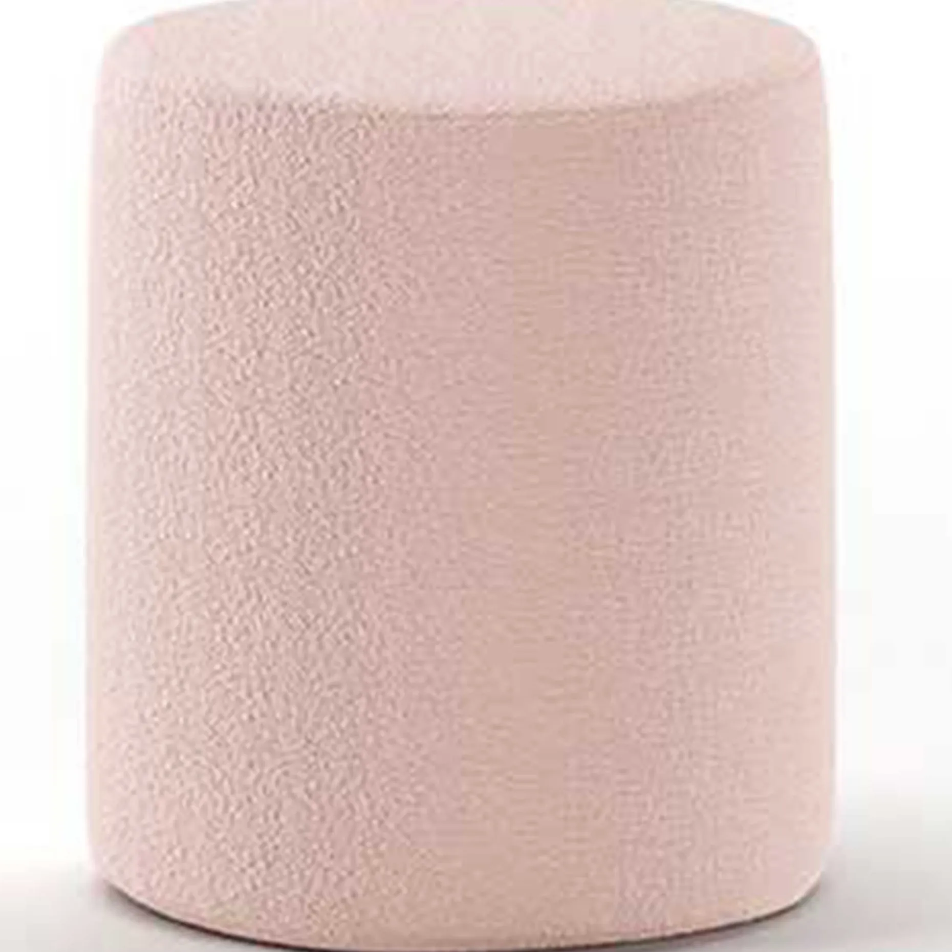 Nachttisch / Fußhocker Maeva - 41x41x41,5 cm - Rosa Bouclé-Stoff