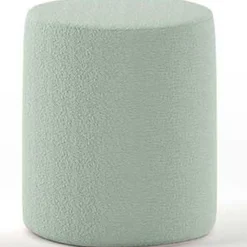 Nachttisch / Fußhocker Maeva - 41x41x41,5 cm - Grüner Bouclé-Stoff