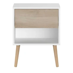 Nachttisch Hardy 44cm 1 Schublade - Molke/Eiche