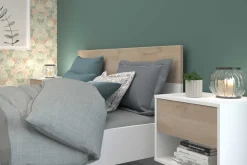 Nachttisch Hardy 44cm 1 Schublade - Molke/Eiche