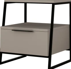 Emob Nachttisch Pal - 100% MELAMINE - Heller Mokka - 45 x 50 x 40 cm