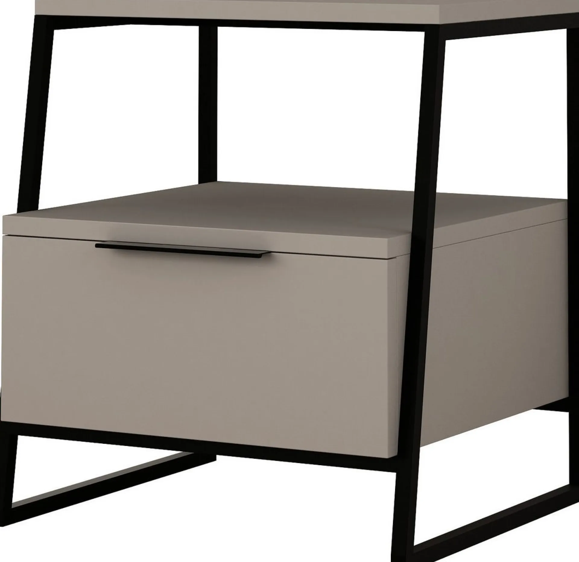 Emob Nachttisch Pal - 100% MELAMINE - Heller Mokka - 45 x 50 x 40 cm