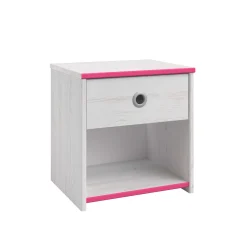 Nachttisch Smoozy 1 Schublade - weiß/rosa oder weiß/blau