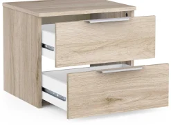 Nachttisch Spectre - 44x37x38cm - 2 Schubladen - Eiche Dekor