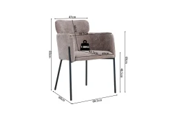 Rousseau Naomi Fabric Dining Chair Sand | Metallbeine | 83 x 60,5 x 60 cm