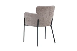Rousseau Naomi Fabric Dining Chair Sand | Metallbeine | 83 x 60,5 x 60 cm