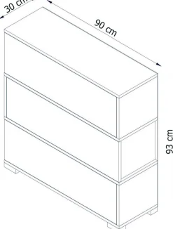Napolyon Schuhschrank | 100 % MELAMIN | Weiß, Walnuss