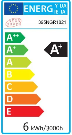Emob Neon Graph Dekorative LED-Beleuchtung aus Kunststoff | Mehrfarbig | 57 x 17 x 2 cm
