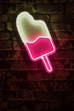 Emob Neon Graph Dekorative LED-Beleuchtung aus Kunststoff | Weiß & Rosa | 17 x 40 x 2 cm