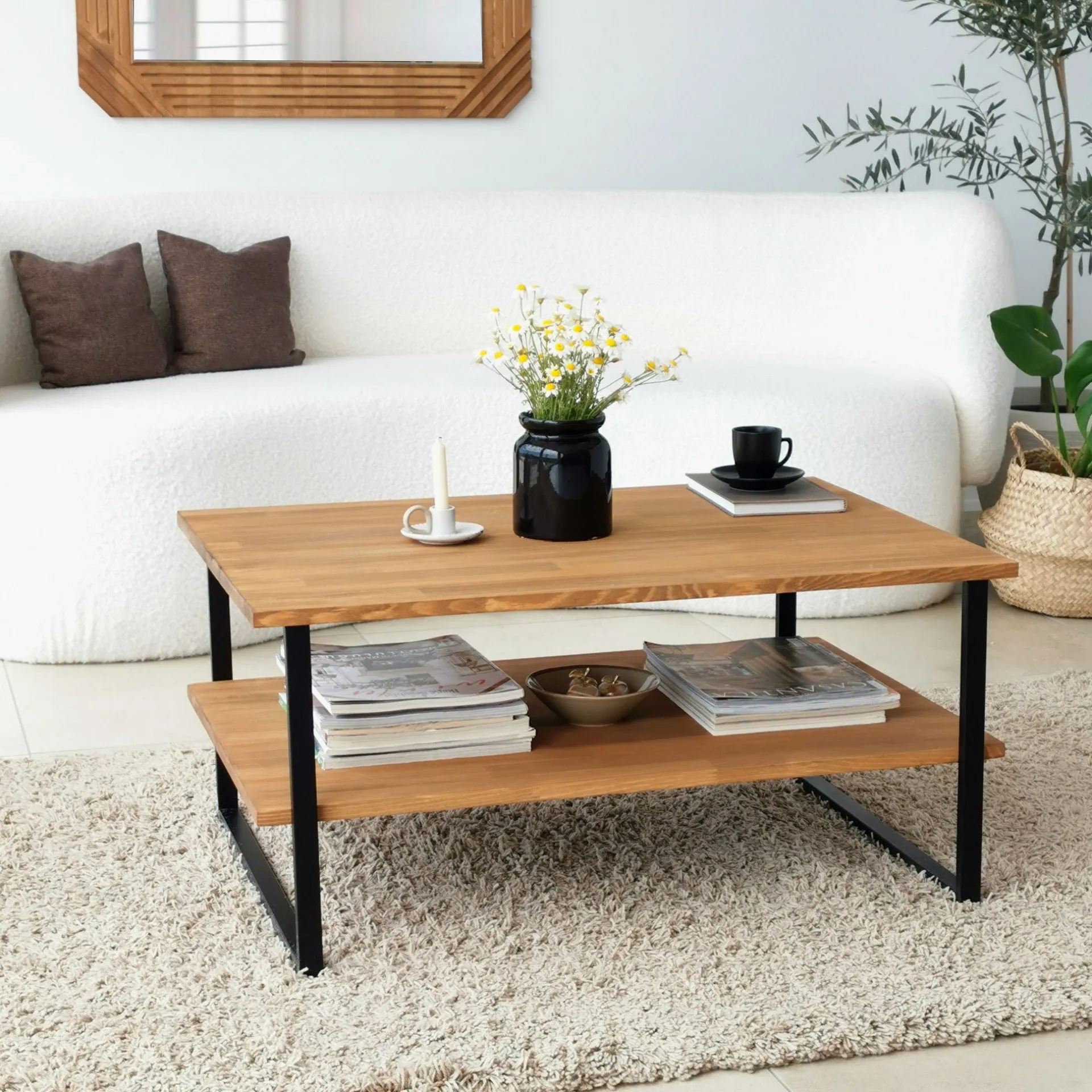Emob Neta C Couchtisch | Kiefernholz | Eiche