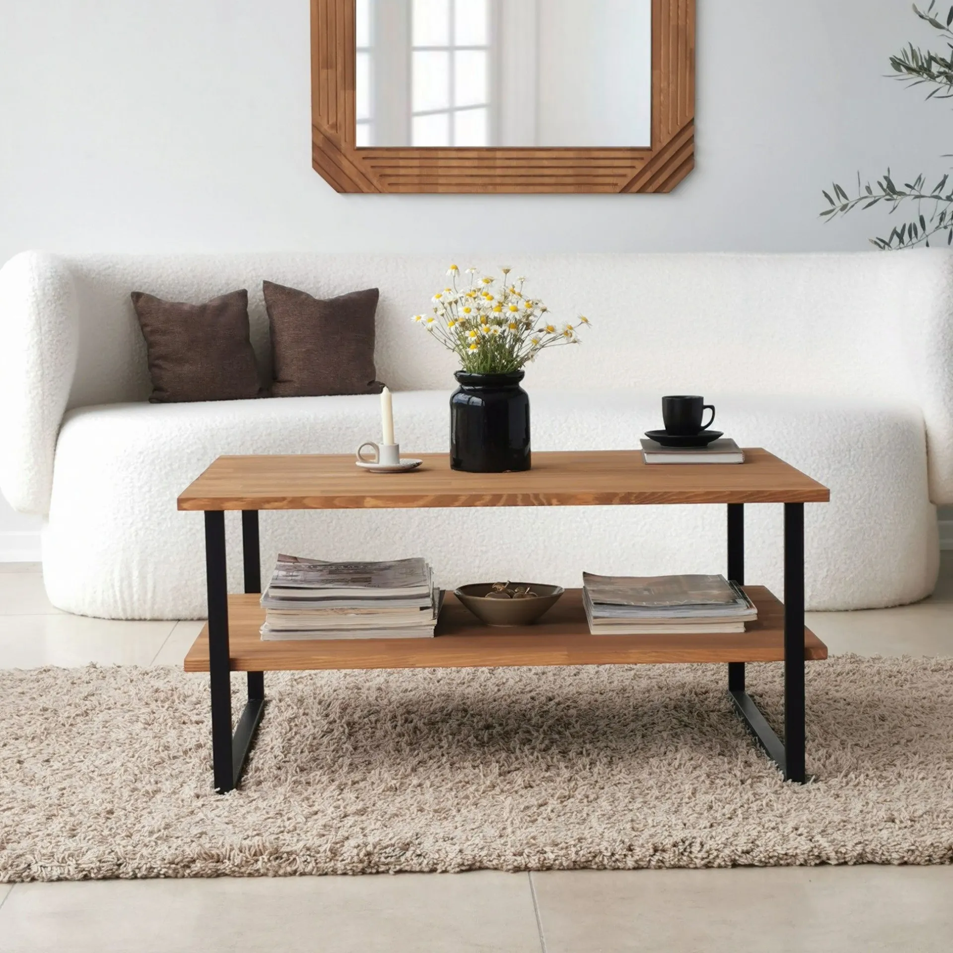 Emob Neta C Couchtisch | Kiefernholz | Eiche