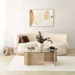 Emob New Escape Couchtisch | 100 % MELAMIN | Travertin