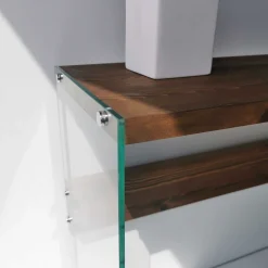 Emob Niagara Kommode | GEHÄRTETES GLAS | Walnuss