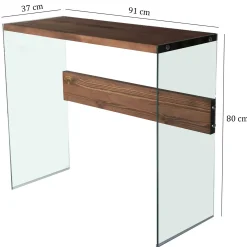 Emob Niagara Kommode | GEHÄRTETES GLAS | Walnuss