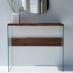 Emob Niagara Kommode | GEHÄRTETES GLAS | Walnuss