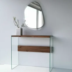 Emob Niagara Kommode | GEHÄRTETES GLAS | Walnuss