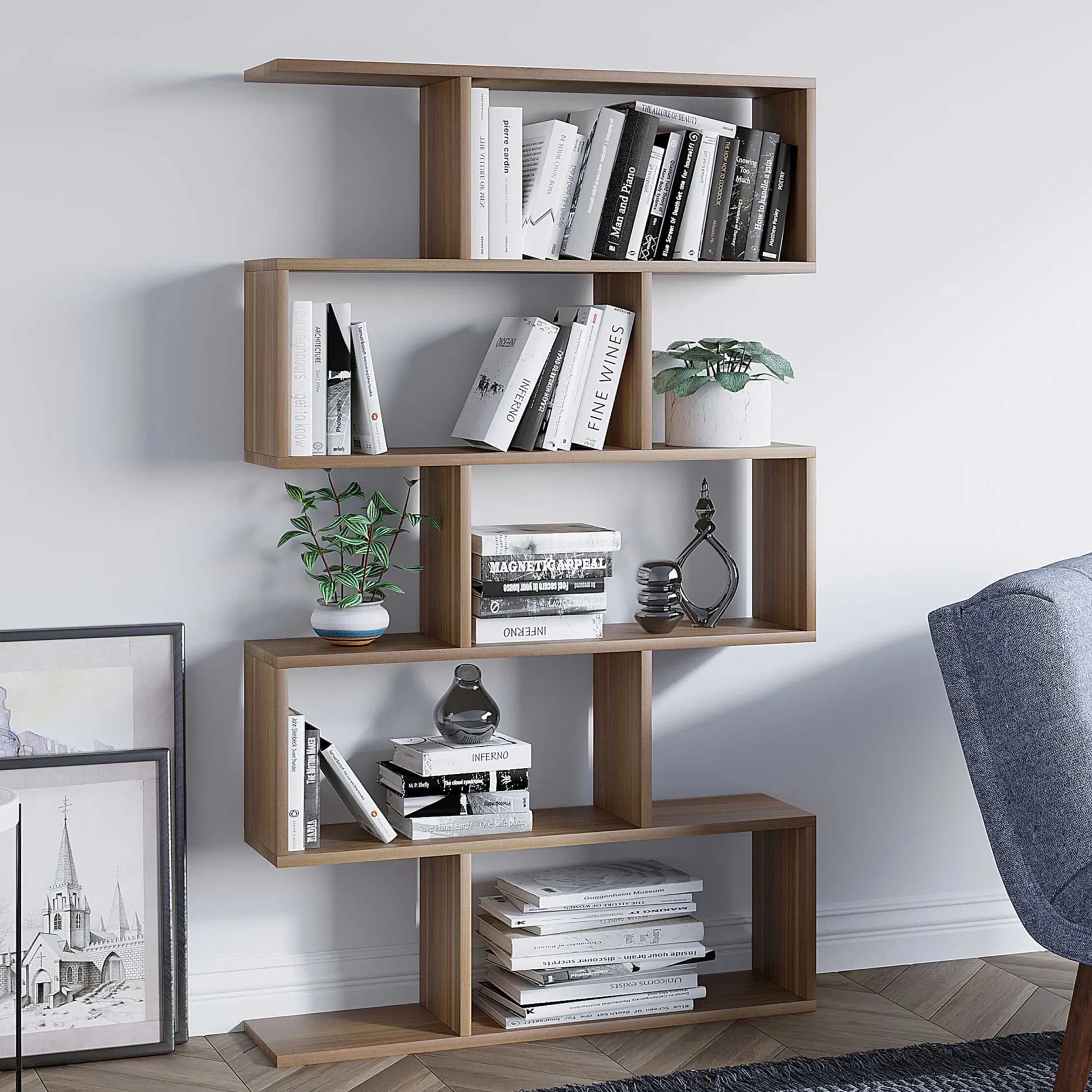 Nilüfer Bücherregal | 100 % MELAMIN | Walnuss