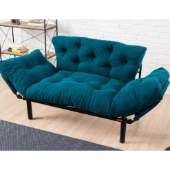 Emob Nitta 2-Sitzer-Schlafsofa | Metallrahmen | Petrol
