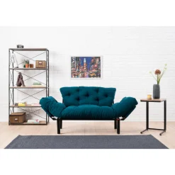 Emob Nitta 2-Sitzer-Schlafsofa | Metallrahmen | Petrol