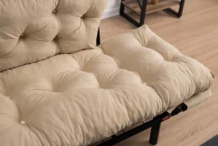 Emob Nitta 2-Sitzer-Schlafsofa | Metallrahmen | Creme