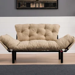 Emob Nitta 2-Sitzer-Schlafsofa | Metallrahmen | Creme