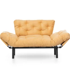 Emob Nitta 2-Sitzer-Schlafsofa | Metallrahmen | Senf