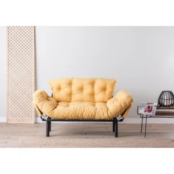 Emob Nitta 2-Sitzer-Schlafsofa | Metallrahmen | Senf