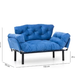 Emob Nitta 2-Sitzer-Schlafsofa | Metallrahmen |