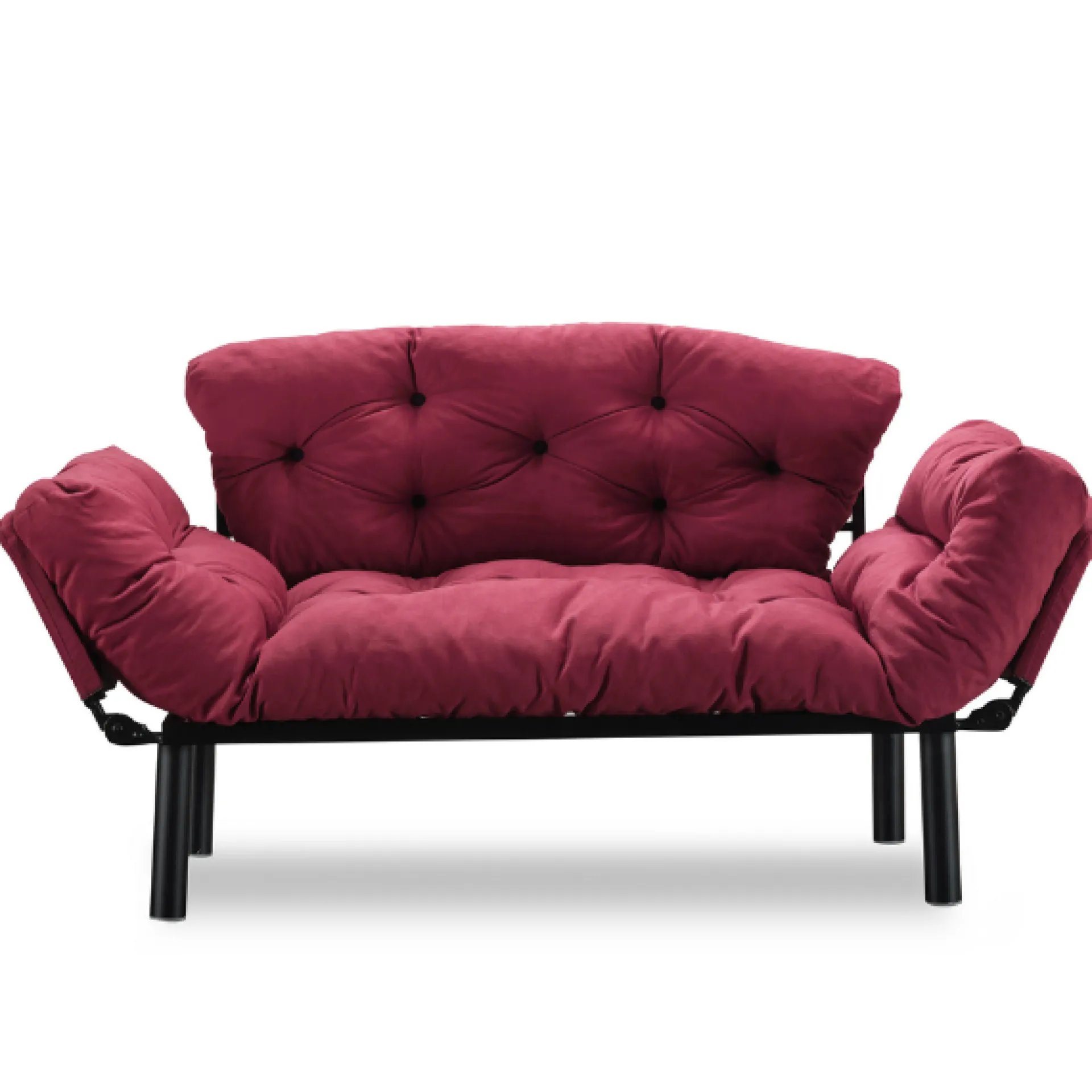 Emob Nitta 2-Sitzer-Schlafsofa | Metallrahmen | Kastanienbraun