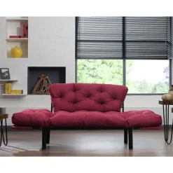 Emob Nitta 2-Sitzer-Schlafsofa | Metallrahmen | Kastanienbraun