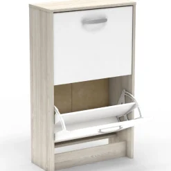 Noni Schuhschrank-2 Flügeltüren-Shannon Eiche/Mattweiß