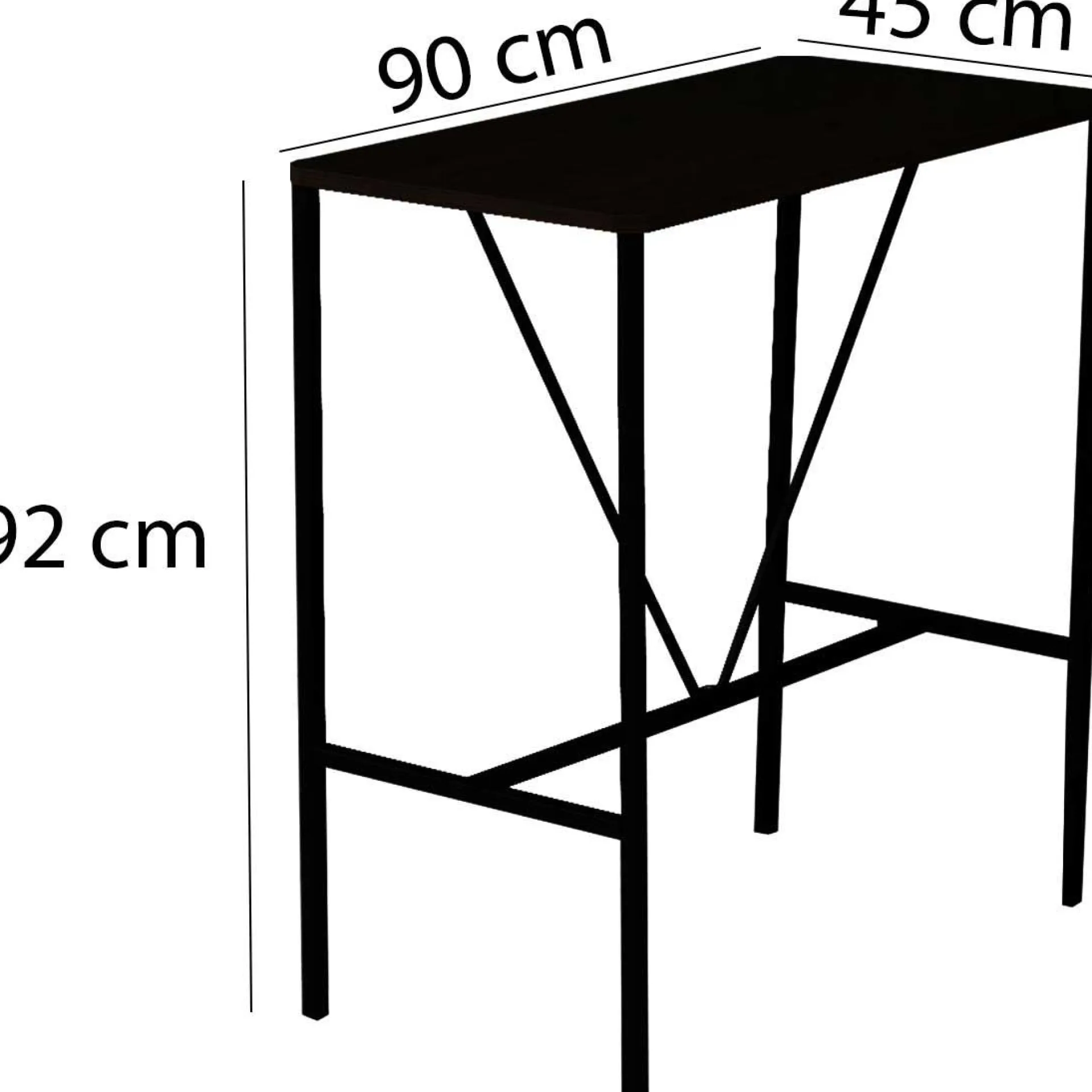 Emob Nordic Stehtisch | Metallgestell | Walnuss, Schwarz