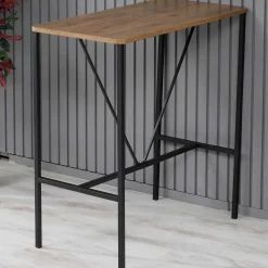 Emob Nordic Stehtisch | Metallgestell | Walnuss, Schwarz