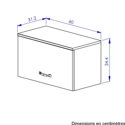Oberschrank Küche Manchester | 60 x 32 x 35 cm | Helvezia Oak Design