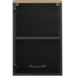Oberschrank Manno 40cm mit Glastür - schwarz/eiche