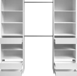 Offener Kleiderschrank Anita - 200x50x200cm - 6 Schubladen - weiß