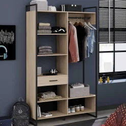 Offener Kleiderschrank Morisson - 120x44x200cm - Eiche Dekor