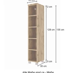 Offener Schrank Karan 30x35x130cm - anthrazit