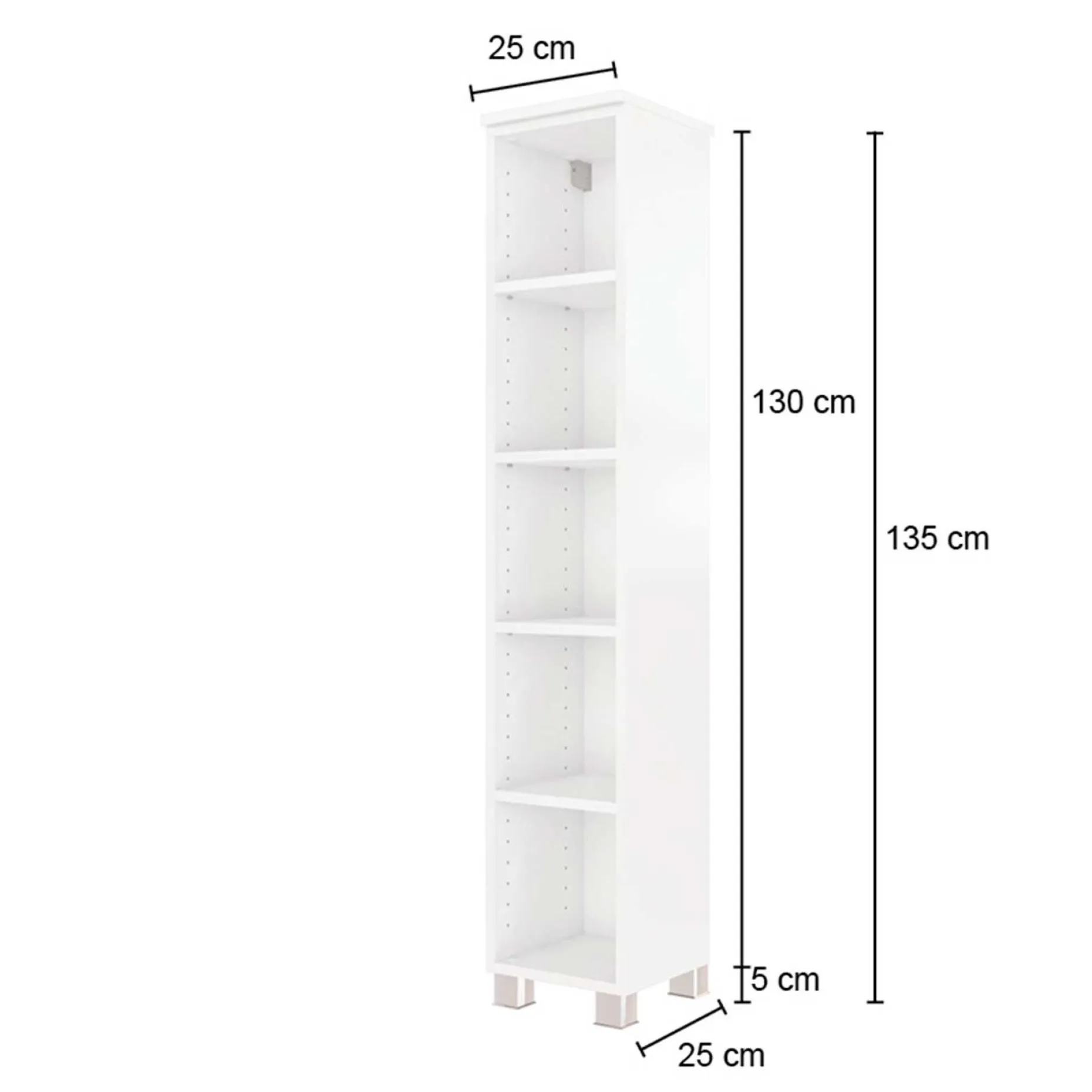 Offener Säulenschrank Gene 25cm - wotan Eiche Dekor